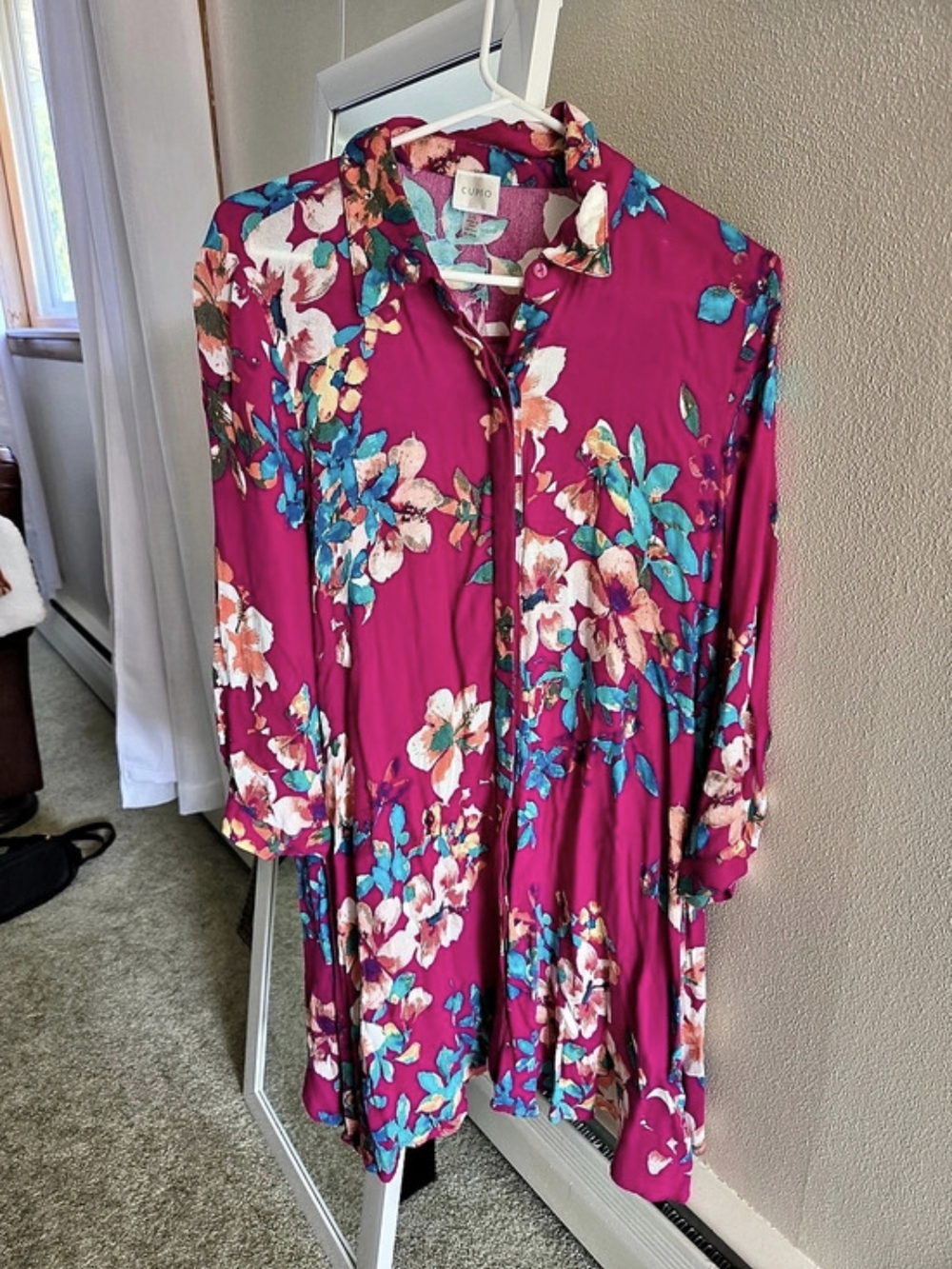Cupio Floral Maxi Dress in Pink & Blue Size Large